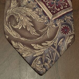 Vintage Embassy Square Brown Burgundy Silk Men’s Neck Tie Made In Costa Rica